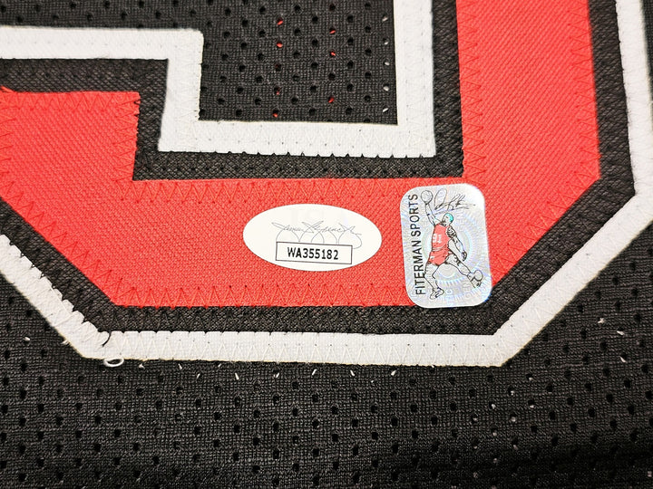 Chicago Bulls Dennis Rodman Autographed Signed Black Jersey JSA