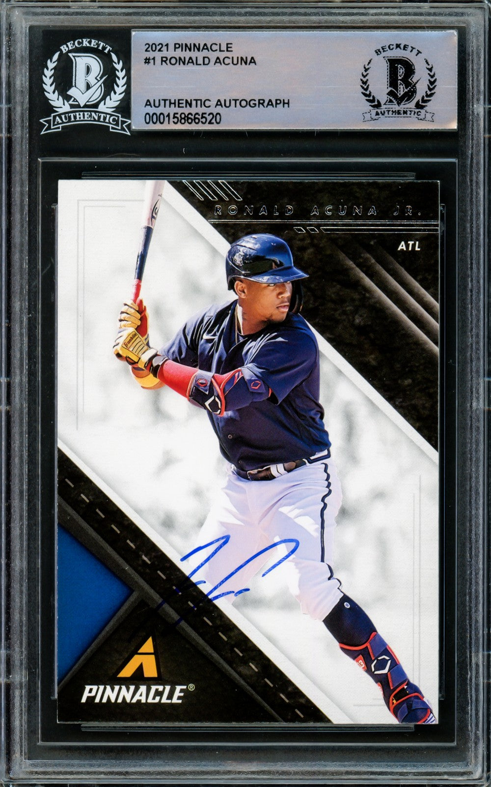 Ronald Acuna Jr. Signed 2021 Panini Pinnacle Card #1 Atlanta Braves Beckett