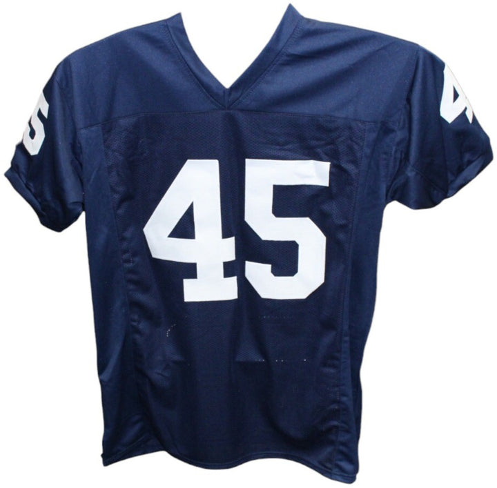 Rudy Ruettiger Autographed College Style Blue Jersey XL Insc. Beckett 41171
