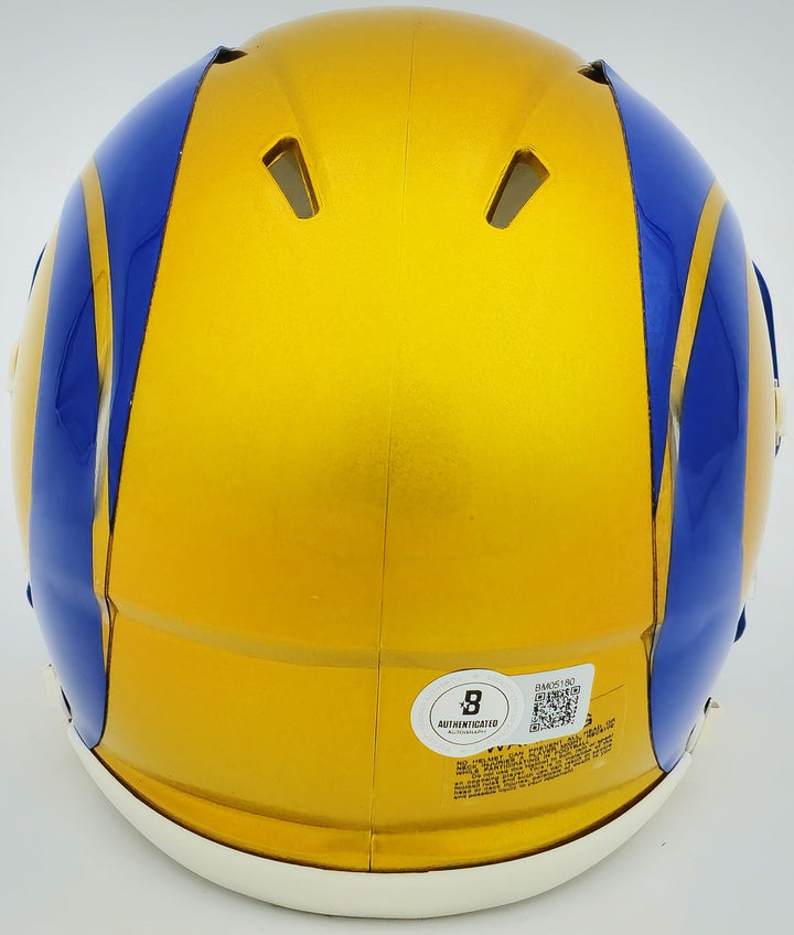 Kyren Williams Signed Rams Flash Yellow Speed Mini Helmet Beckett Witness