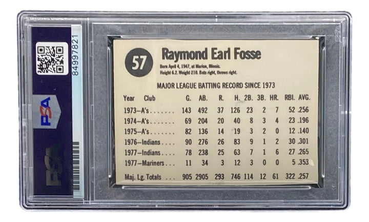 Ray Fosse Signed Milwaukee Brewers 1978 Hostess #57 Trading Card PSA/DNA