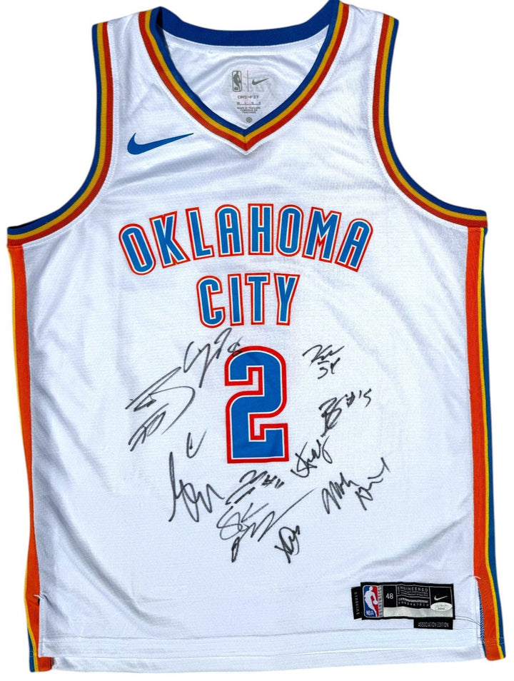 2024-2025 Oklahoma City Thunder Signed Team Jersey SHAI JDUB DORT NBA FINALS JSA