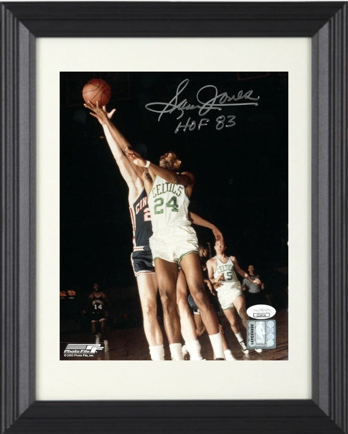 Sam Jones signed Boston Celtics Color NBA 8x10 Photo HOF 83 JSA (HOF 8X /Champs)
