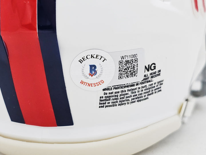Thurman Thomas Signed 65-73 Bills Throwback White Speed Mini Helmet Beckett Wit