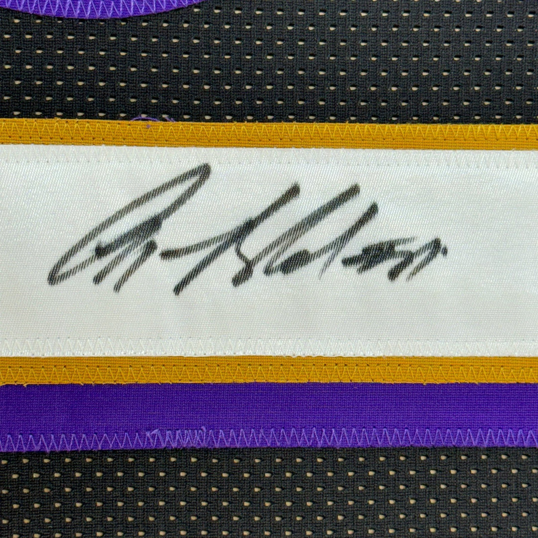 FRAMED Signed ANQUAN BOLDIN 35x39 Baltimore Black Jersey Beckett COA