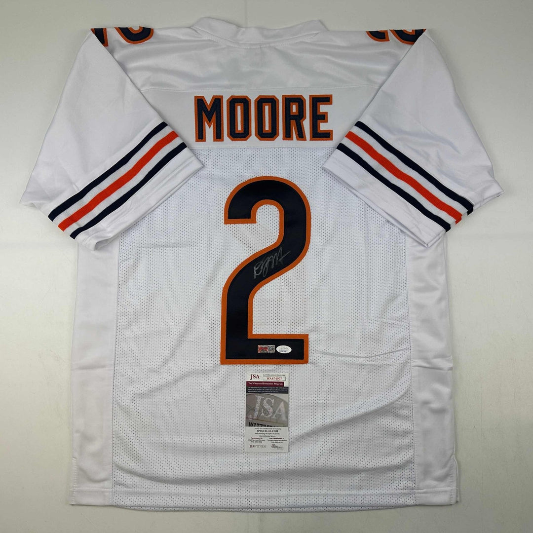 Autographed/Signed D.J. DJ Moore Chicago White Jersey Beckett BAS COA