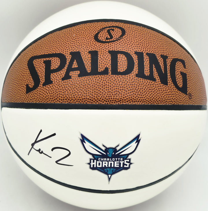 Kon Knueppel Auto Official Spalding Hornets White Logo Basketball Fanatics Holo