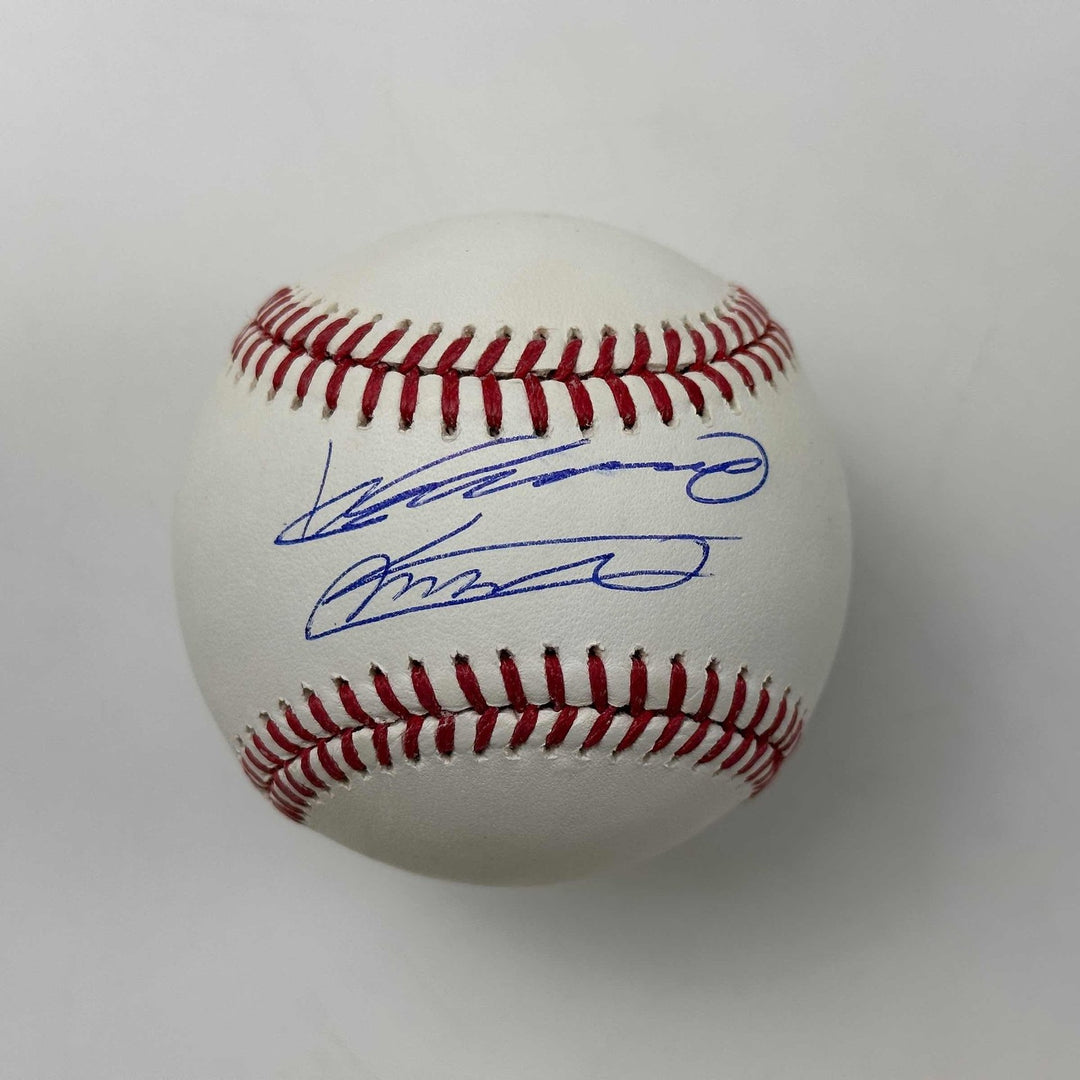 Autographed/Signed Vladimir Vlad Guerrero Jr Sr Rawlings Beckett COA