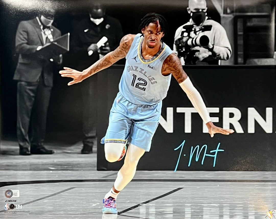 Ja Morant Memphis Grizzlies Signed 16x20 Framed Spotlight Photo Mint Auto BAS