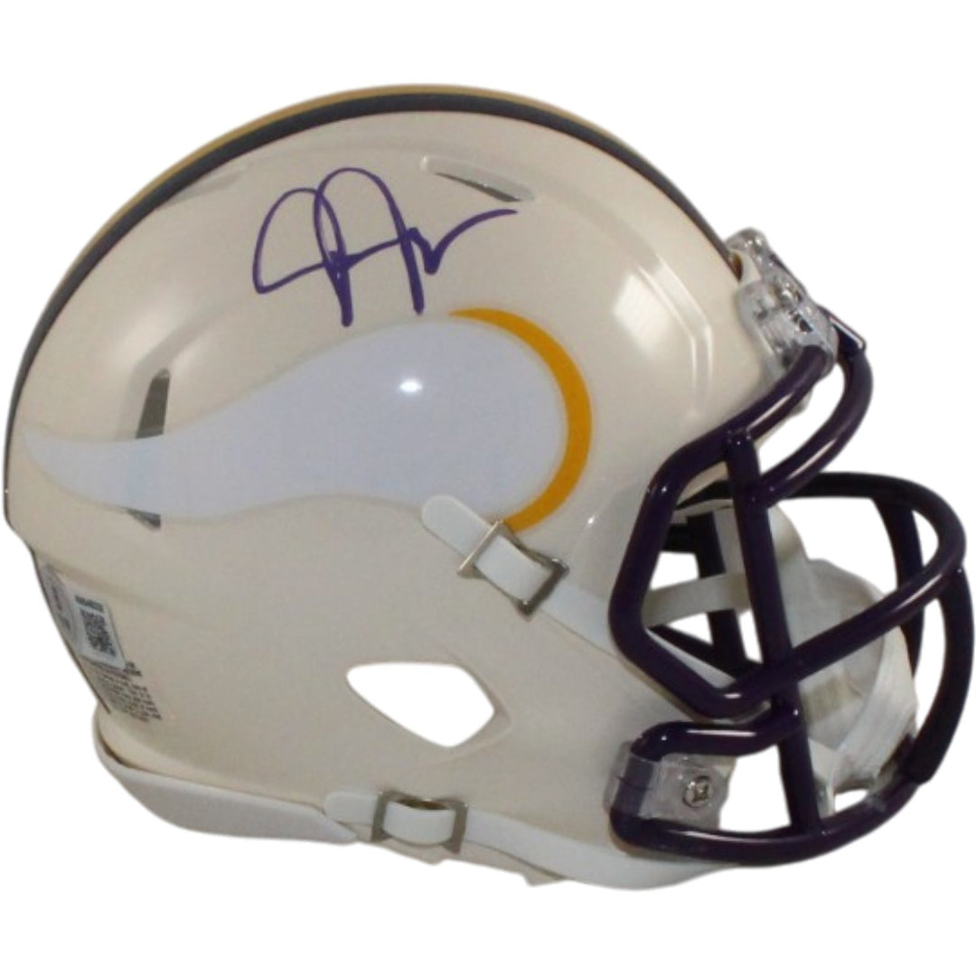 Justin Jefferson Autographed Minnesota Vikings Retro Mini Helmet Beckett W 56177