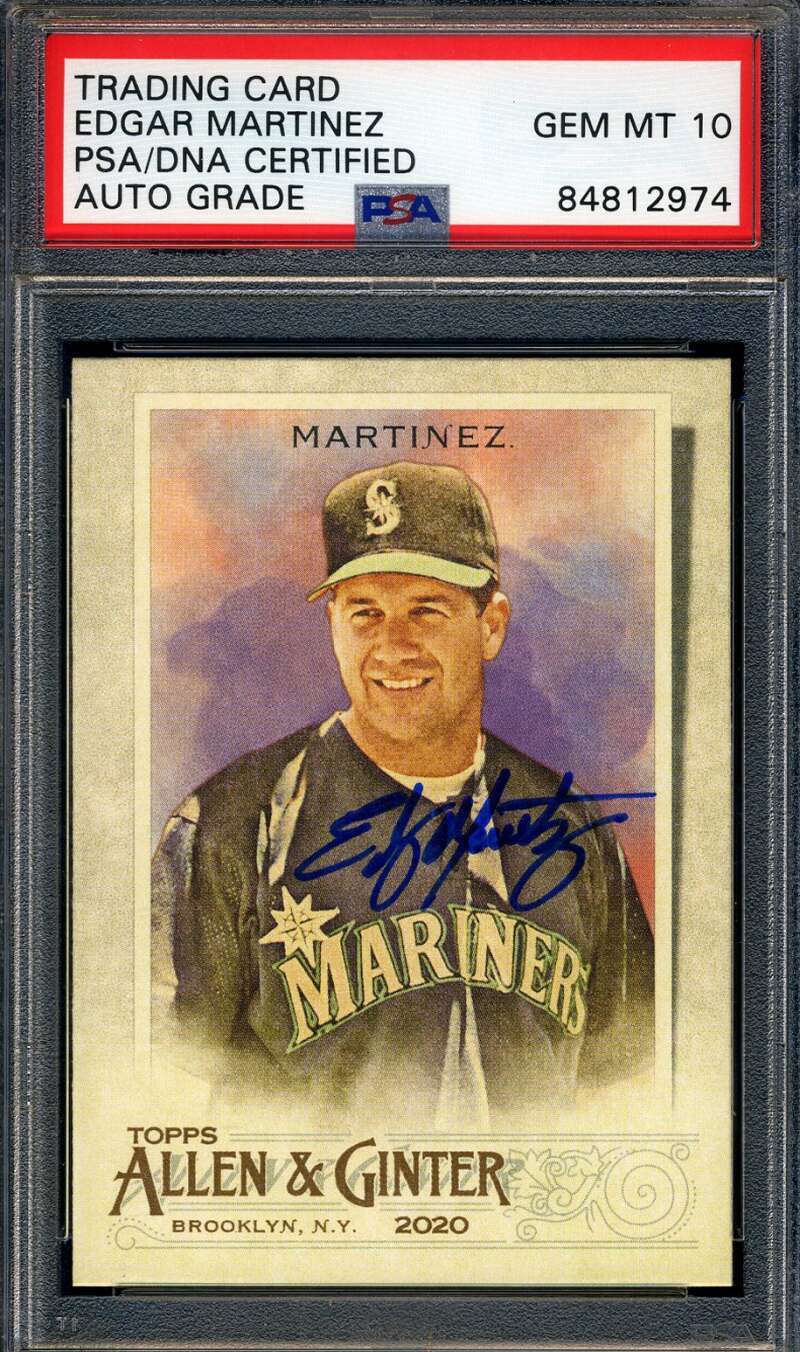 Edgar Martinez Gem Mint 10 PSA DNA Signed 2020 Topps Allen & Ginter Autograph