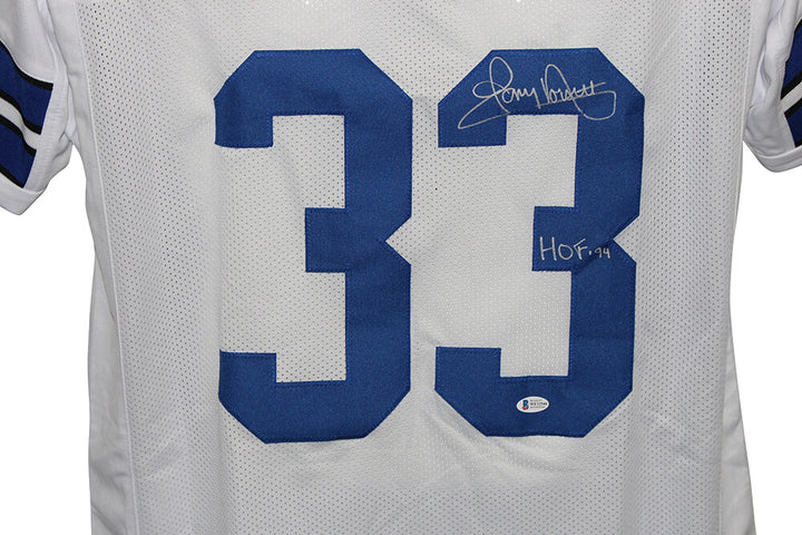 Tony Dorsett Autographed/Signed Pro Style White XL Jersey HOF BAS 31116