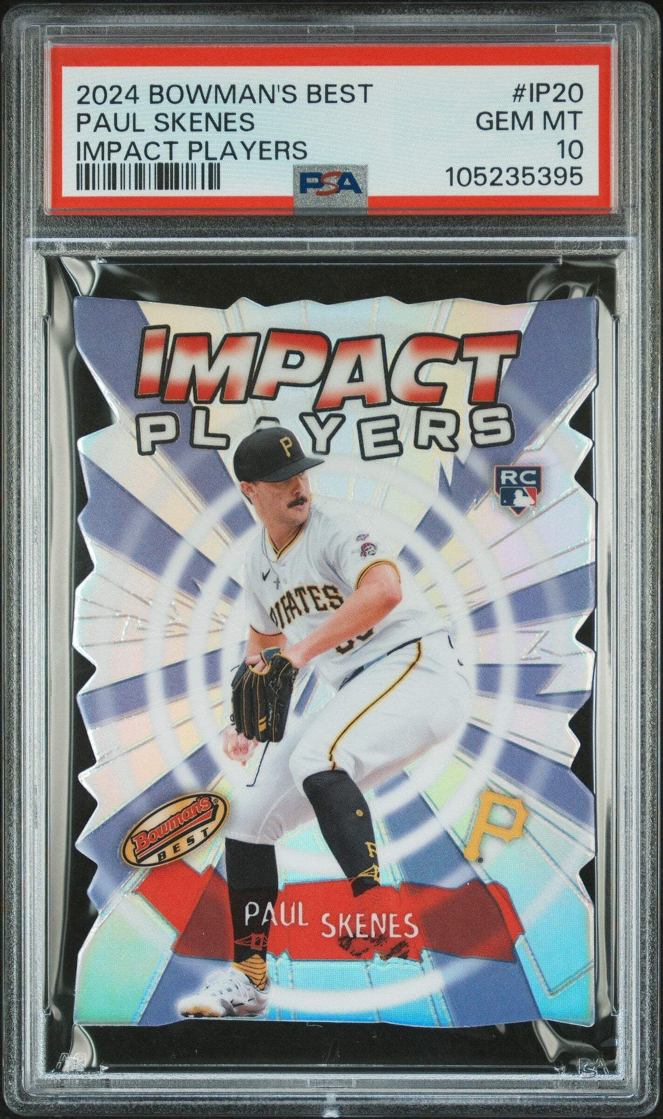Graded 2024 Bowmans Best Paul Skenes #IP20 Impact Player RC Baseball Card PSA 10