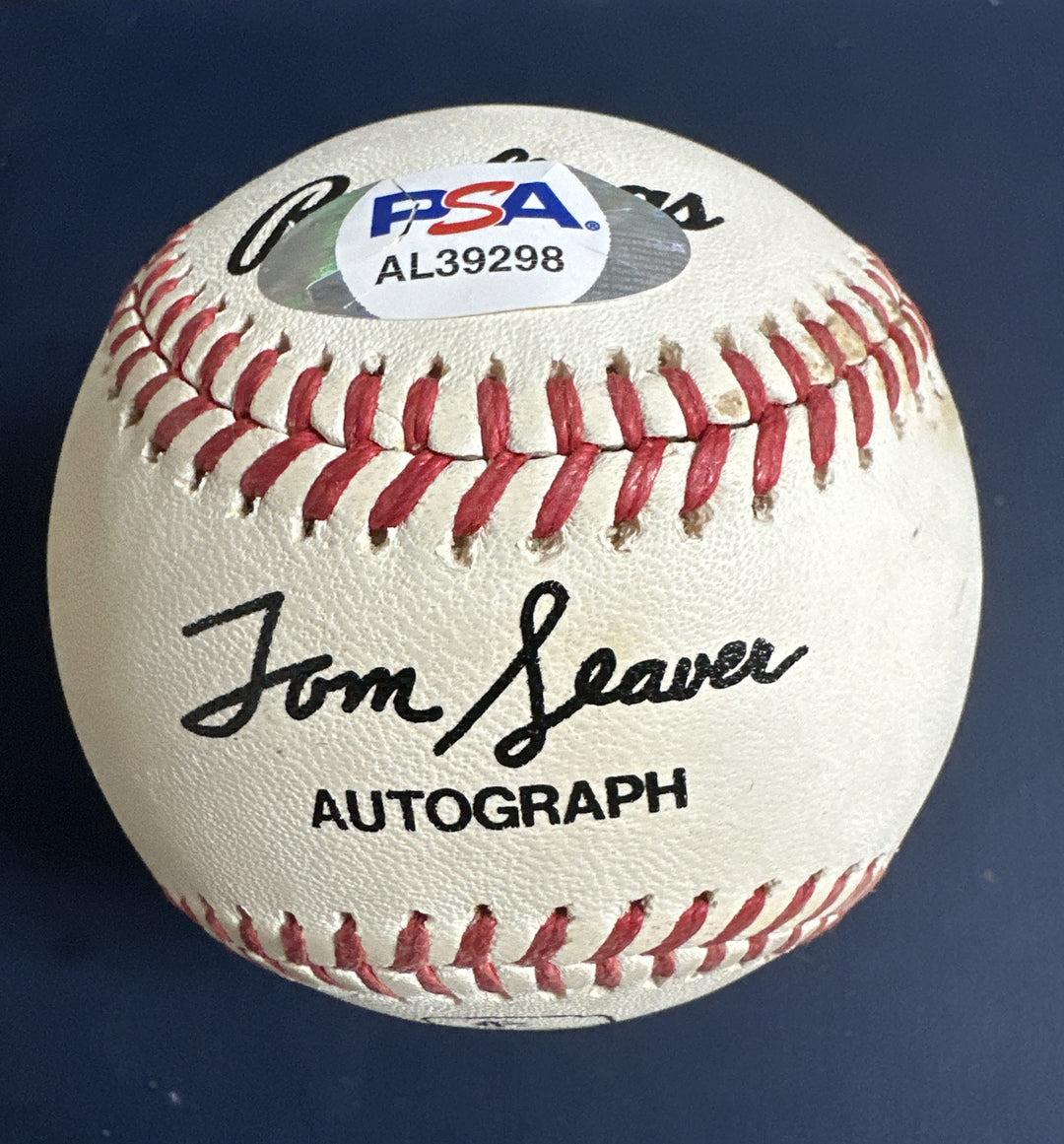 TOM SEAVER #41 Mets Signed Autograph Logo Photo Baseball Rare Psa Coa Hof