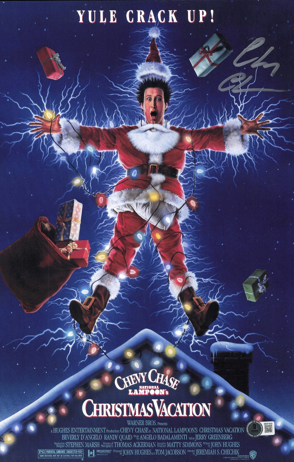 Chevy Chase Signed 11x17 Christmas Vacation Movie Poster Beckett Wit #2W371610