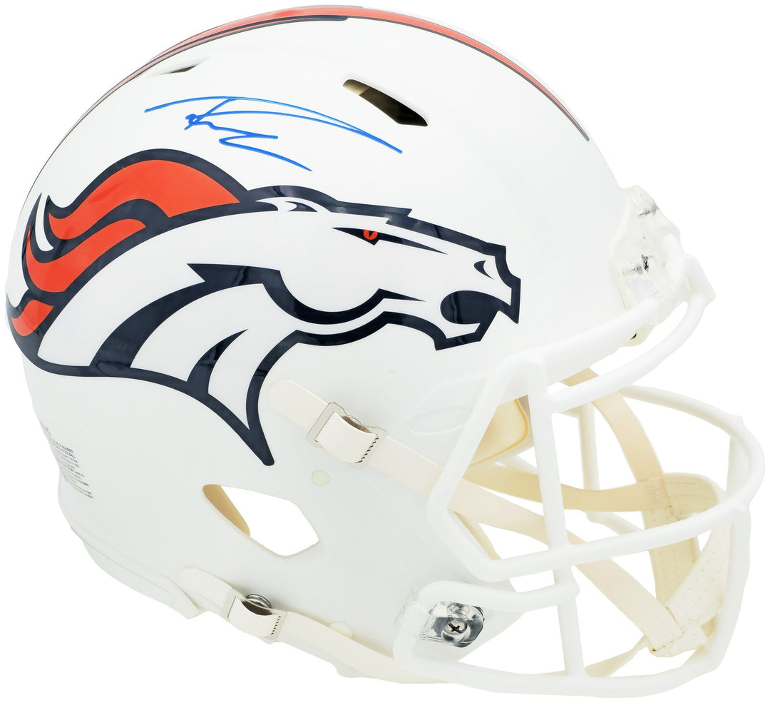 Russell Wilson Auto Broncos Flat Matte White Full Size Auth Spd Helmet Fanatics