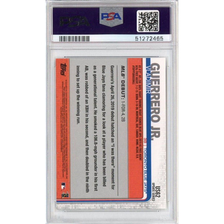 Graded 2019 Topps Update VLADIMIR VLAD GUERRERO JR #US62 Rookie Card PSA 10 Mint