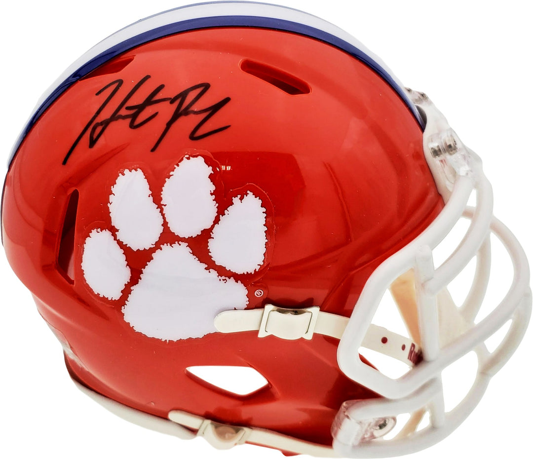 Hunter Renfrow Signed Clemson Tigers Orange Speed Mini Helmet Beckett BAS