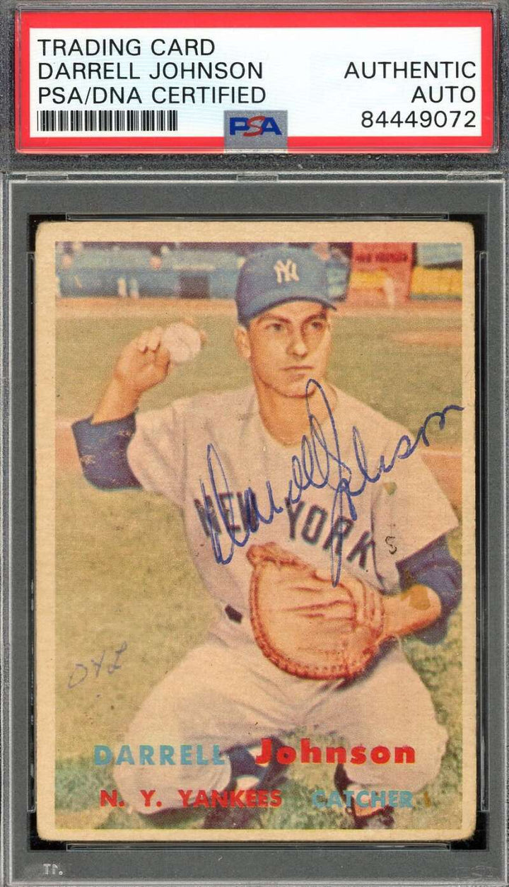 Darrell Johnson PSA DNA Signed 1957 Topps Autograph