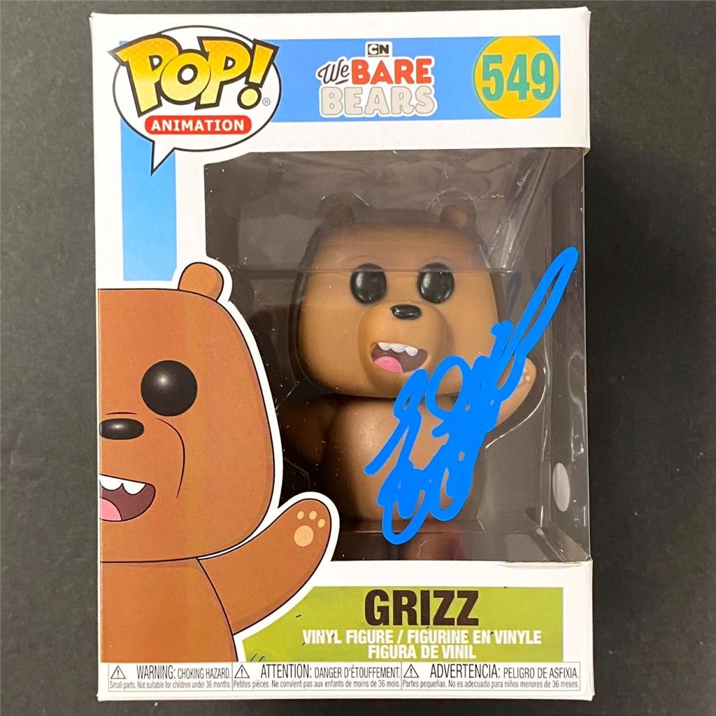Eric Edelstein signed Grizz We Bare Bears Funko Pop #549 autograph (B) ~ JSA