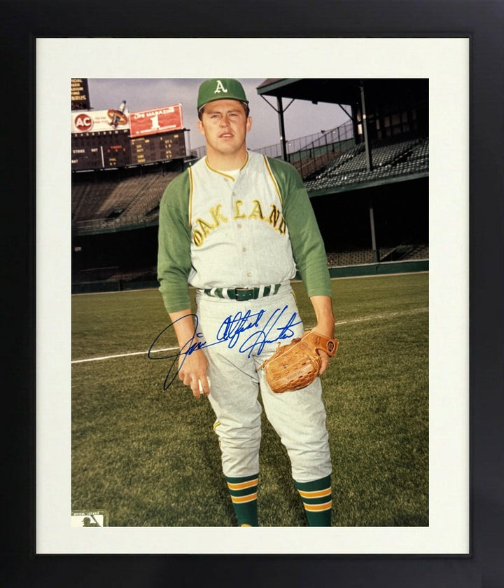 Jim "Catfish" Hunter signed Oakland A's MLB 8x10 Photo imperfect Framed- COA HOF