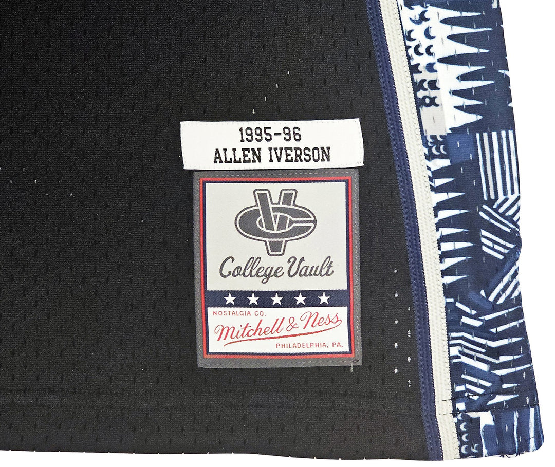 Georgetown Hoyas Allen Iverson Auto Black Mitchell Ness 95 College Jersey XL BAS