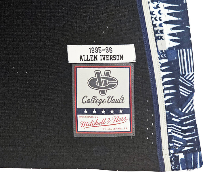 Georgetown Hoyas Allen Iverson Auto Black Mitchell Ness 95 College Jersey XL BAS