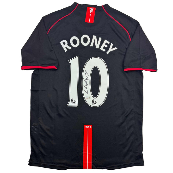Autographed/Signed Wayne Rooney Manchester United Black Jersey Beckett COA