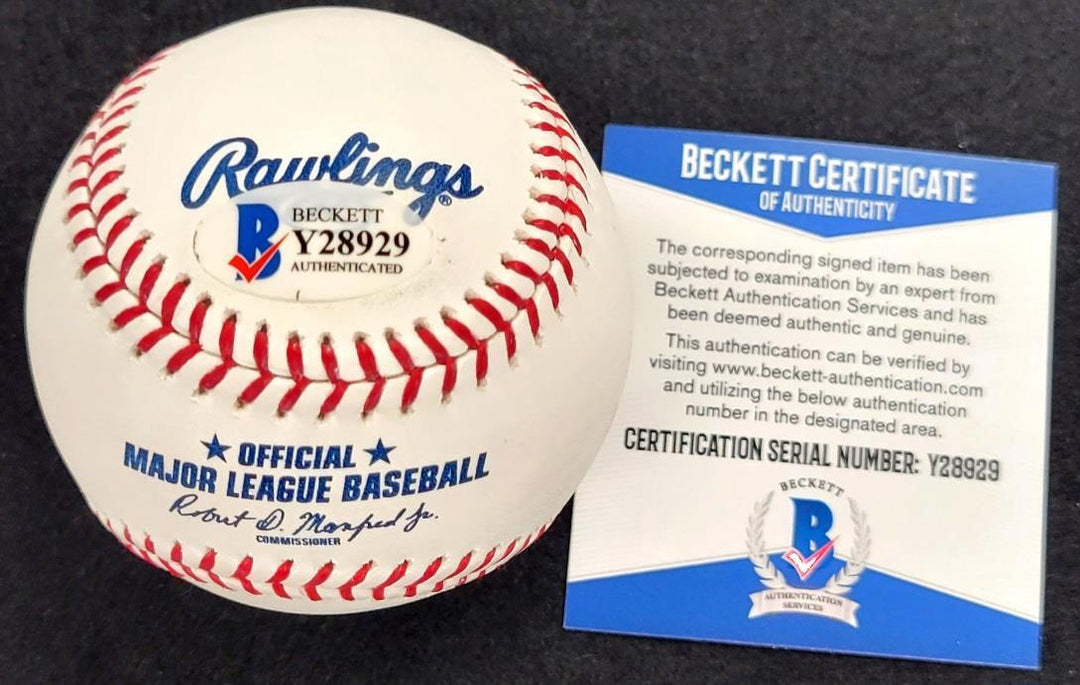 David Fletcher autograph signed Official MLB Baseball Angels ~ BAS Beckett