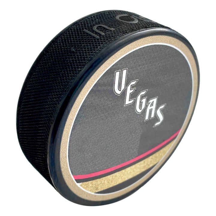 Logan Thompson Signed Vegas Golden Knights Retro Glow in the Dark Puck COA IGM
