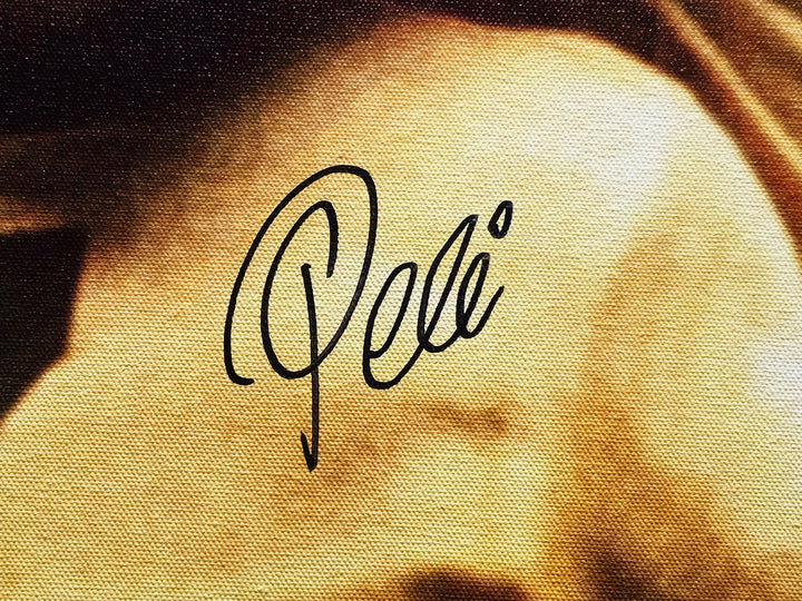 Pele Autographed Signed Framed 20x30 Canvas Photo CBD Brazil Beckett BAS