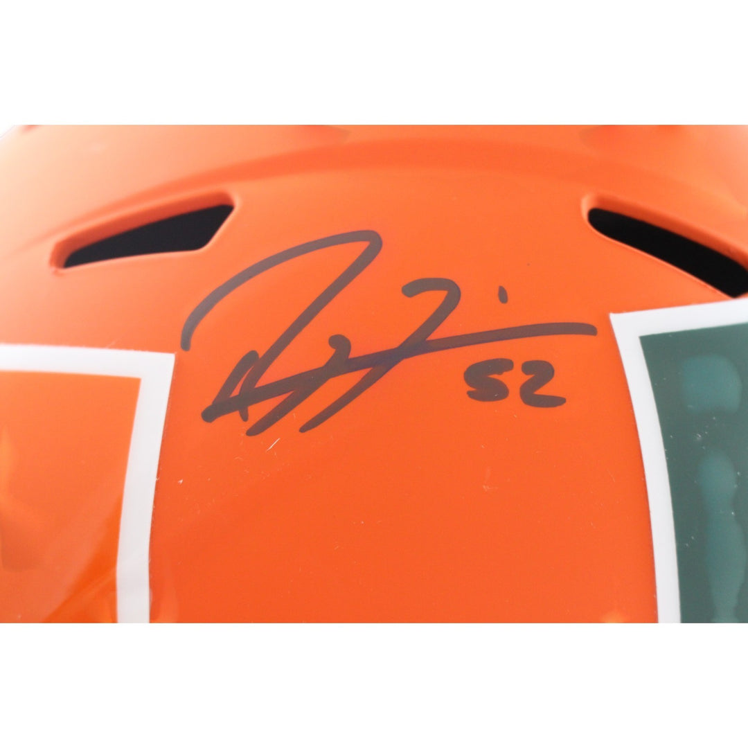 Ray Lewis Signed Miami Hurricanes F/S AMP Helmet Beckett Witness 57532