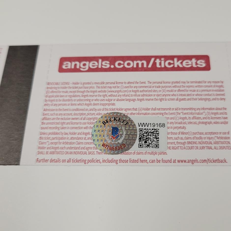 Luis Rengifo signed "Switch Hit HRs" Ticket 9/16/22 ~ BAS Beckett Witness holo