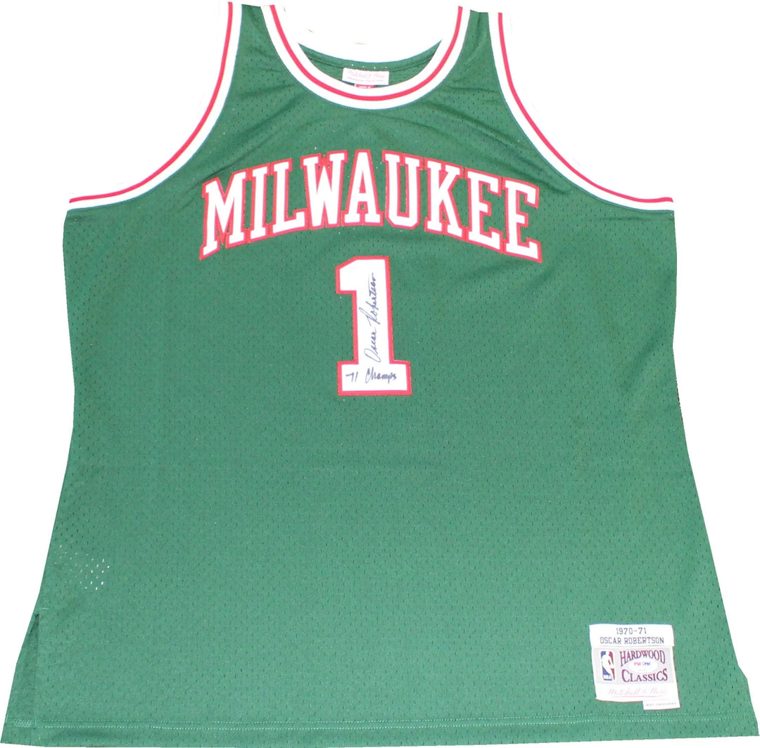 Oscar Robertson Autographed Milwaukee Bucks Mitchell & Ness Jersey (PSA)