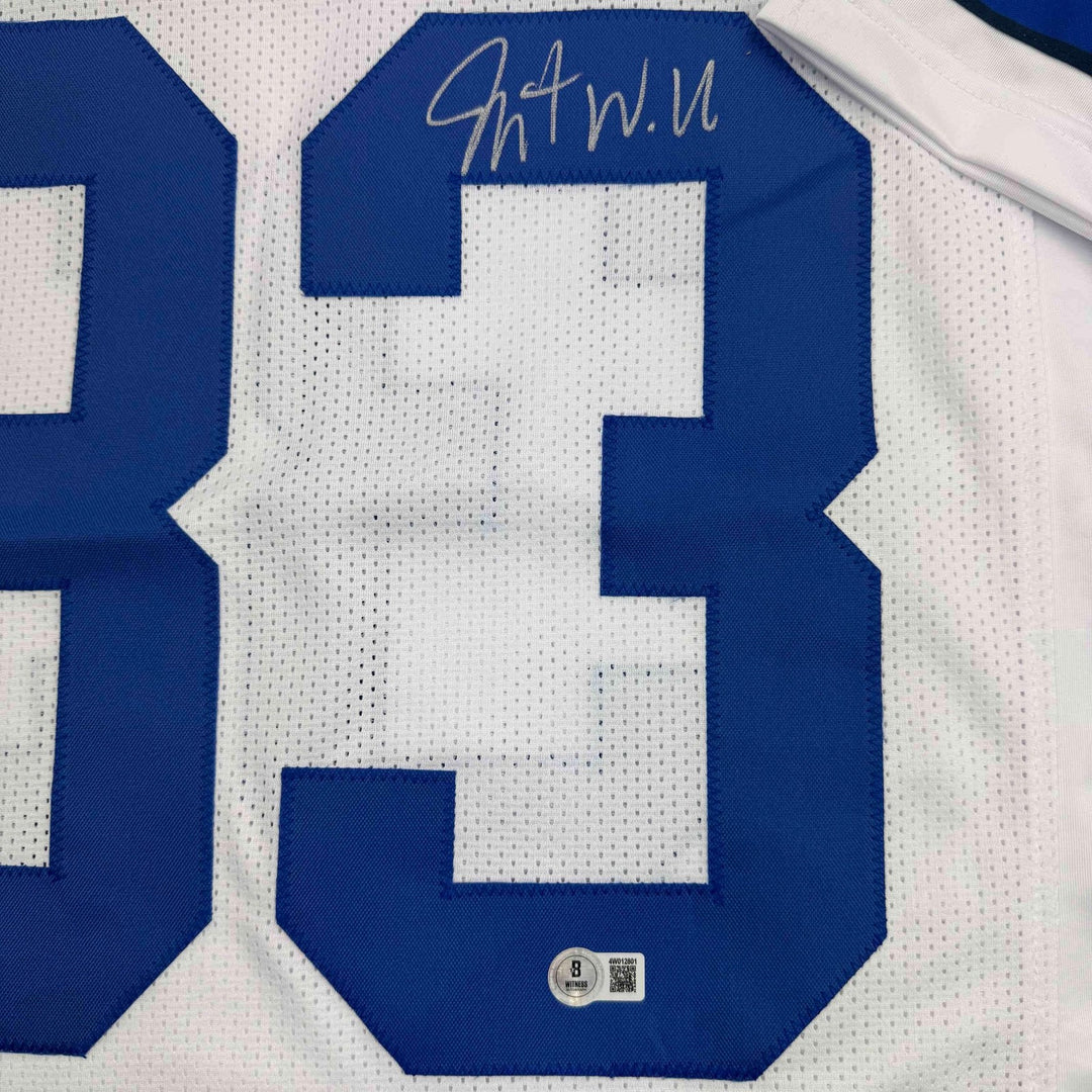 Autographed/Signed Javonte Williams Dallas White Jersey Beckett BAS COA