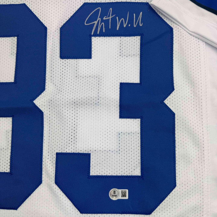 Autographed/Signed Javonte Williams Dallas White Jersey Beckett BAS COA