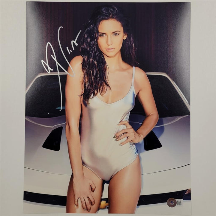 Nina Dobrev signed 11x14 photo Vampire Diaries autograph ~ Beckett BAS Holo