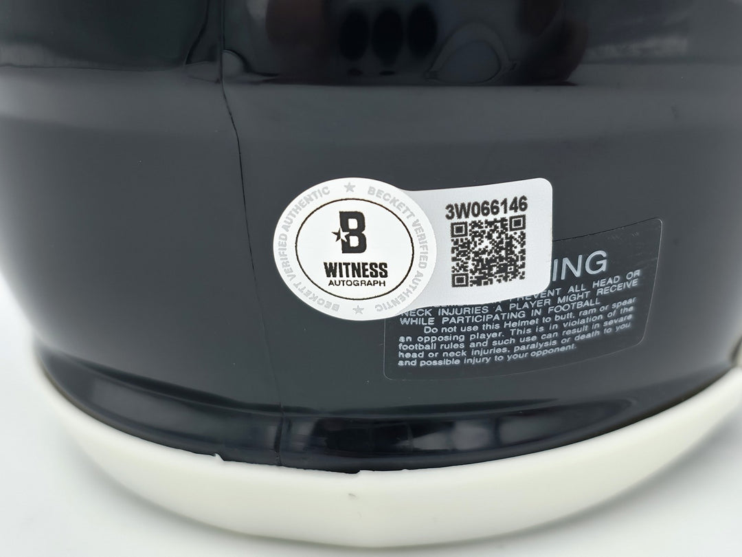 Michael Vick Signed Eagles 2022 Alternate Black Speed Mini Helmet Beckett Wit