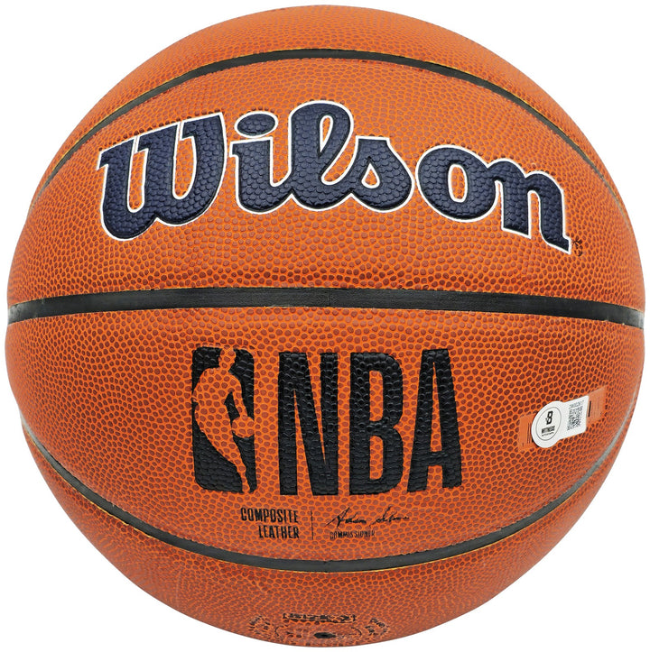 Steve Nash Signed Composite Leather Phoenix Suns Logo Basketball Beckett Witness