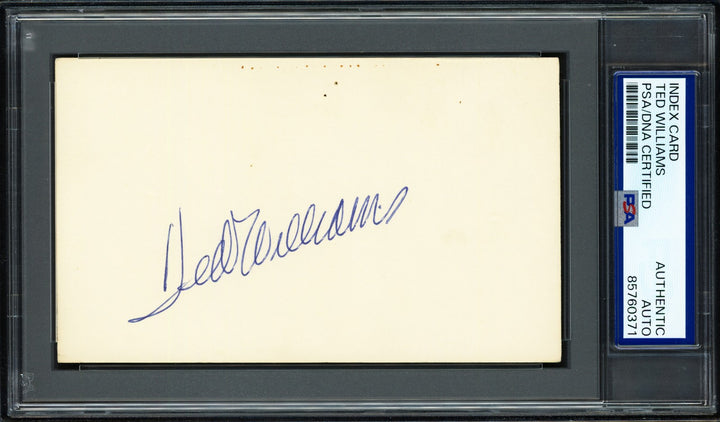 Ted Williams Autographed 3x5 Index Card Boston Red Sox PSA/DNA
