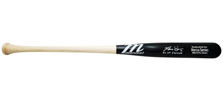 Marcus Semien Auto Black Marucci Player Model Bat Rangers 23 WS Champ Beckett