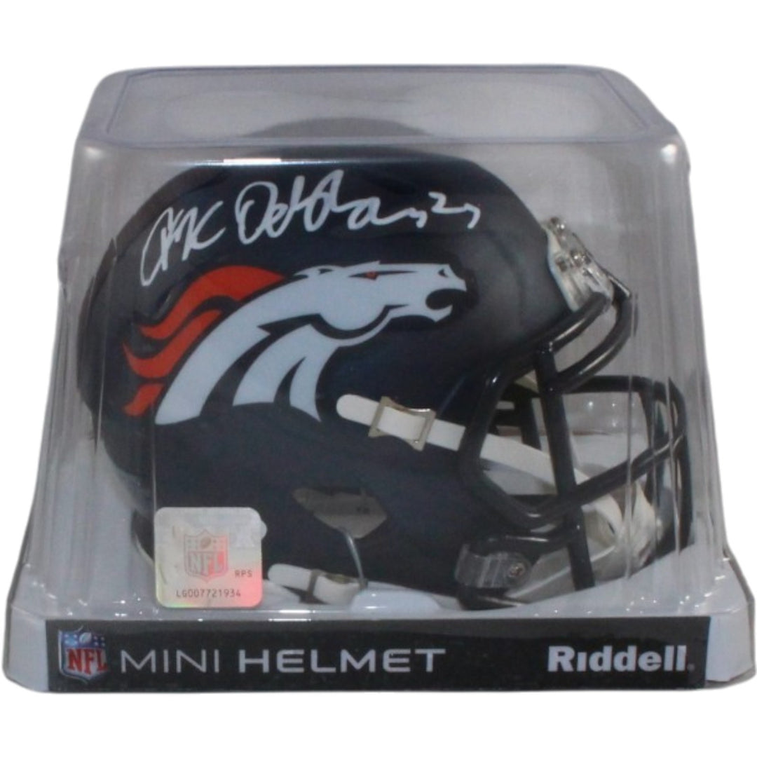 JK Dobbins Autogrraphed/Signed Denver Broncos Speed Mini Helmet JSA 57169