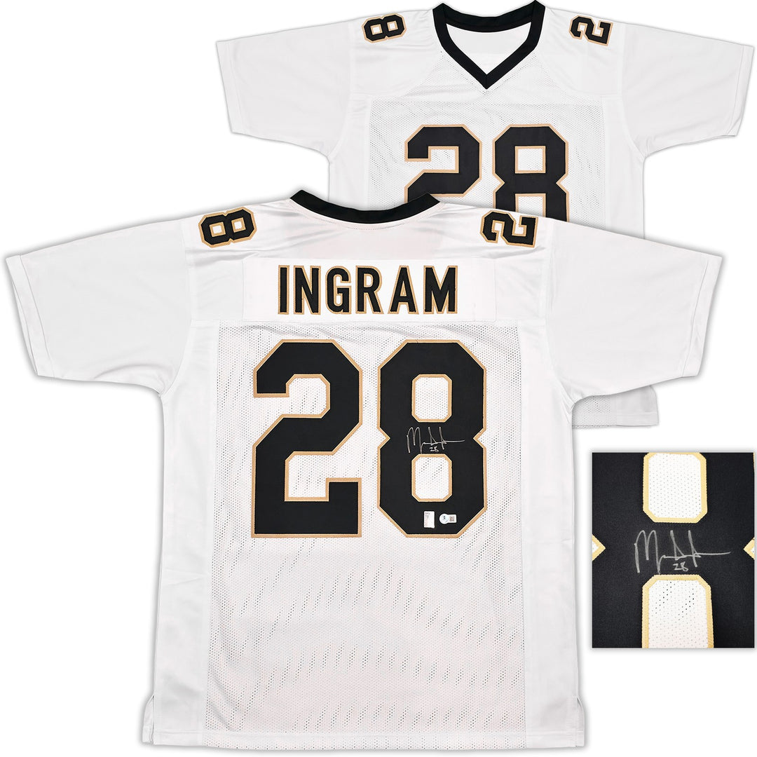 New Orleans Saints Mark Ingram Signed White Jersey Beckett