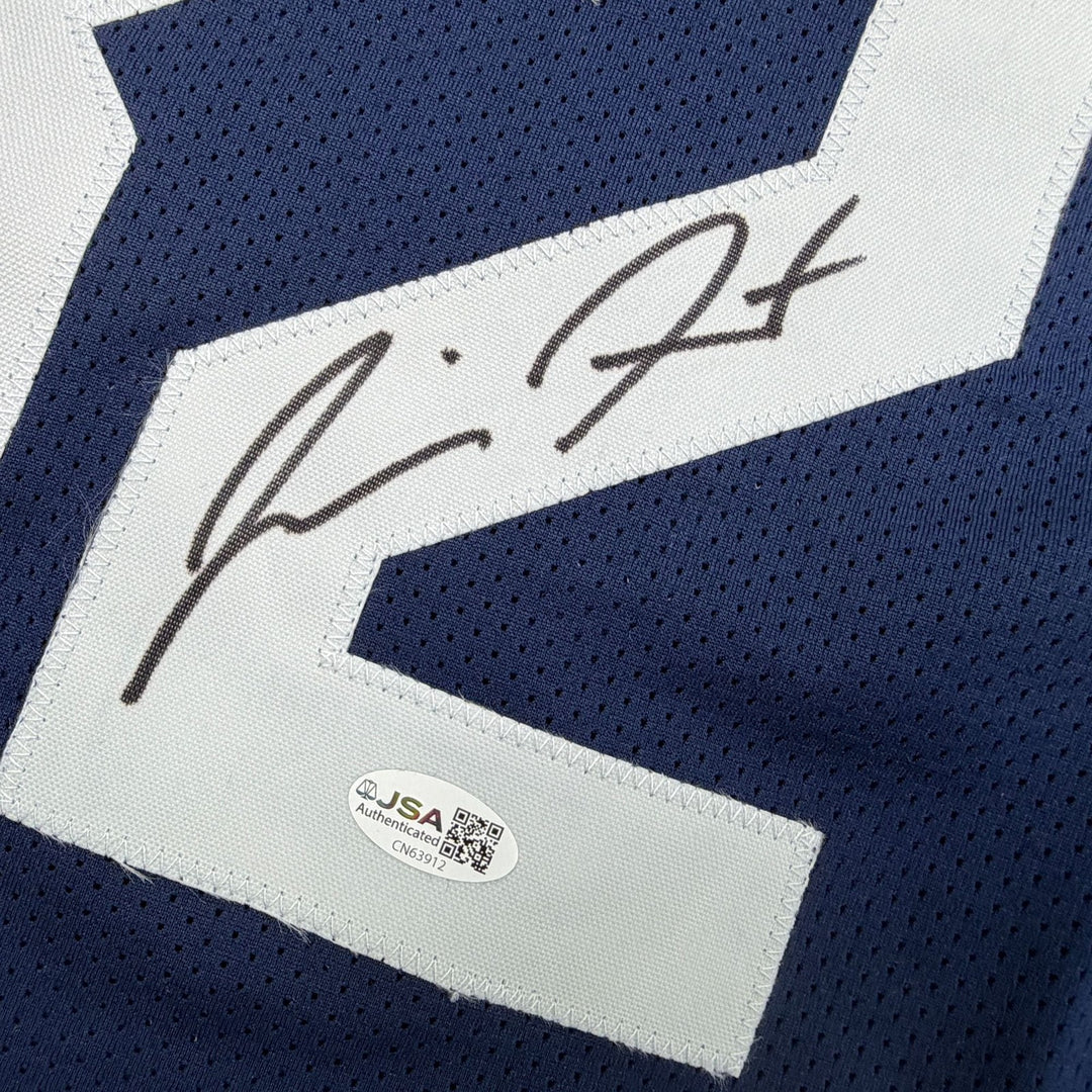 Autographed/Signed Jimmer Fredette BYU Blue College Jersey JSA COA