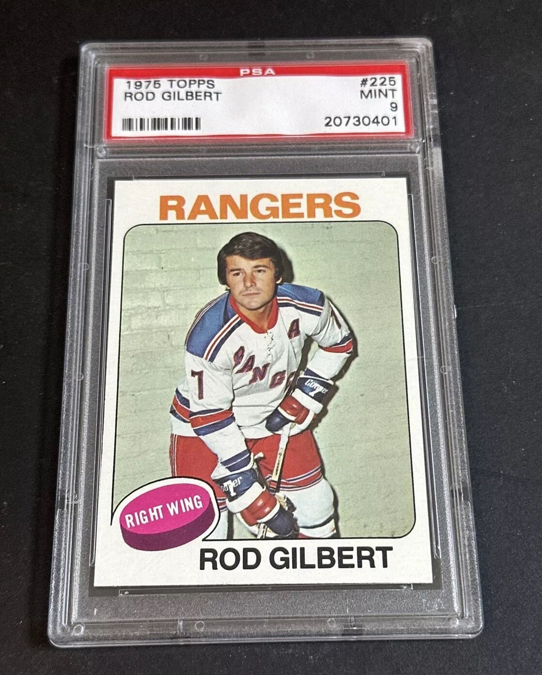 1975 Topps #225 Rod Gilbert Ny Rangers Hof Psa 9 Mint Low Pop Centered Beauty