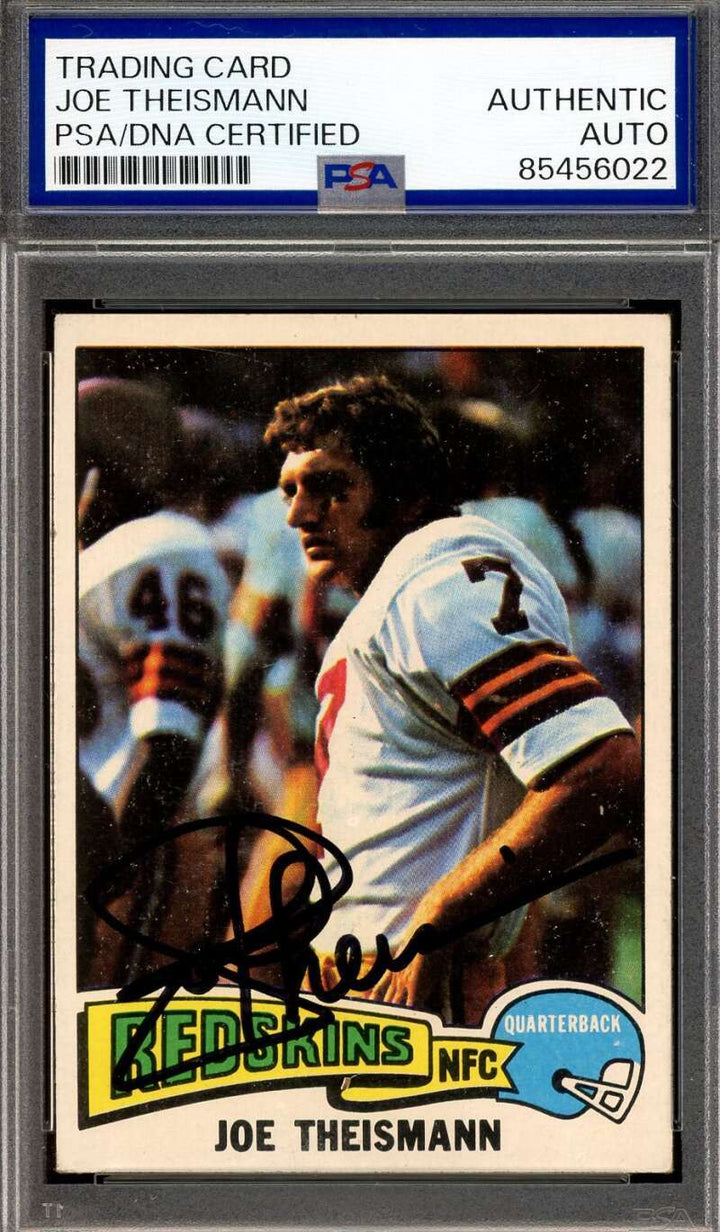 Joe Theismann PSA DNA Signed 1975 Topps Rookie Autograph