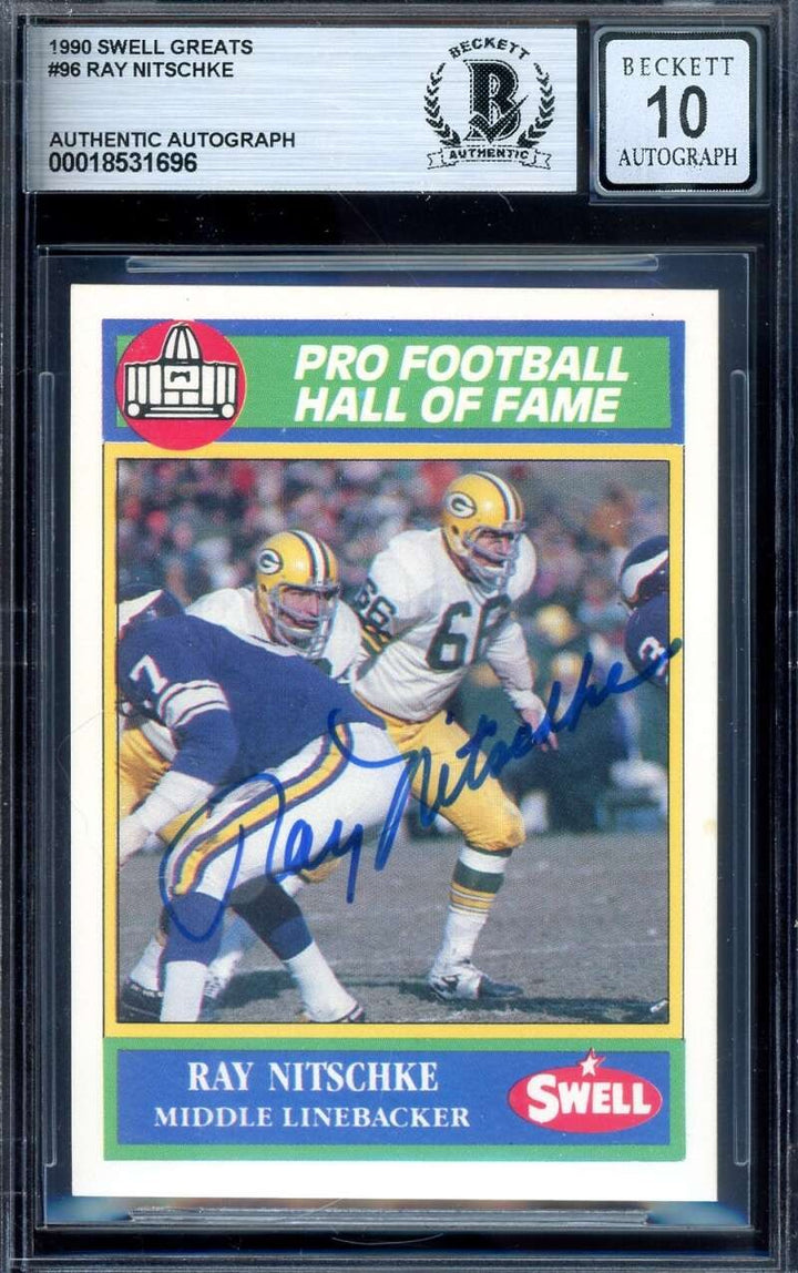Ray Nitschke Gem Mint 10 Beckett BAS Signed 1990 Swell Greats Autograph
