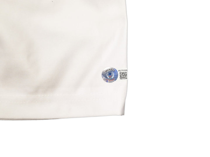 Jon Bones Jones Autographed White MMA Trunks Beckett BAS Witness