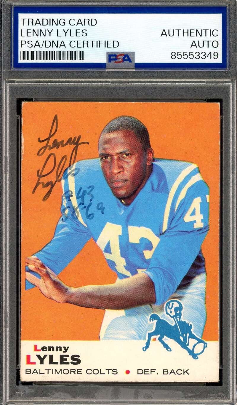 Lenny Lyles PSA DNA Signed 1969 Topps Autograph