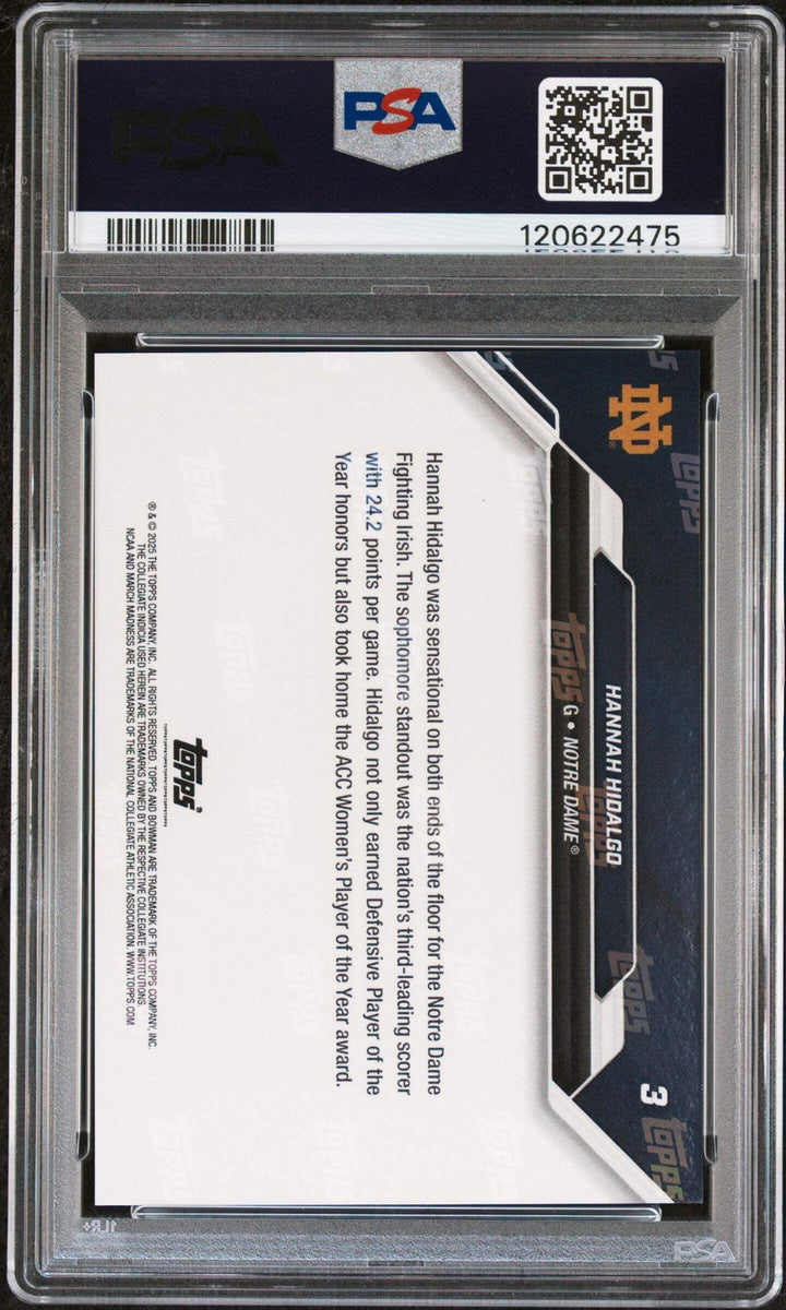Graded 2025 Bowman U Now Hannah Hidalgo #3 March Madness Basketball Card PSA 10